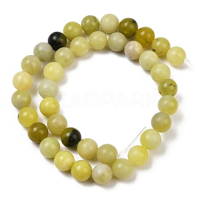 Natural Lemon Jade Beads Strands G-F591-27-6mm-1