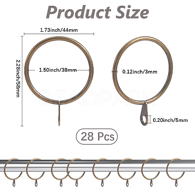 Iron Drape Sliding Eyelet Rings IFIN-SP0001-17B-BAB-1