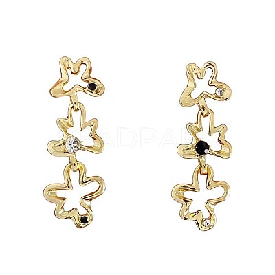 Alloy & Rhinestone Stud Dangle Earrings for Women WG460E3-01-1