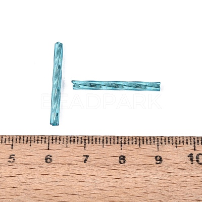 Baking Paint Glass Twist Bugle Beads GLAA-WH0039-11J-1