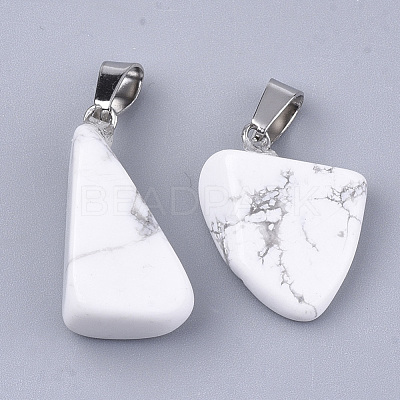 Natural Howlite Pendants G-Q996-09-1