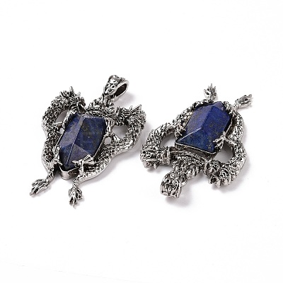 Natural Lapis Lazuli Faceted Big Pendants G-L524-04AS-03-1