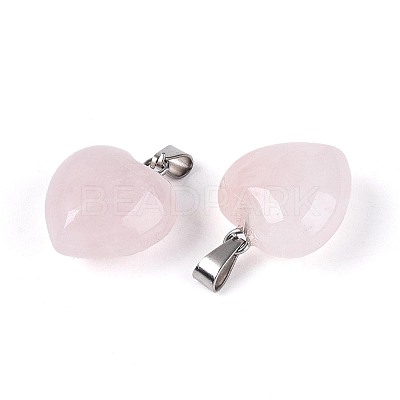 Natural Rose Quartz Pendants G-T143-49K-1