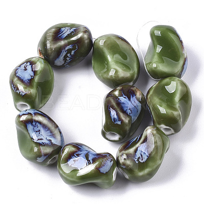 Handmade Porcelain Beads X-PORC-S498-03D-1