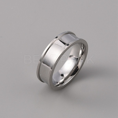 201 Stainless Steel Grooved Finger Ring Settings STAS-WH0027-27A-P-1
