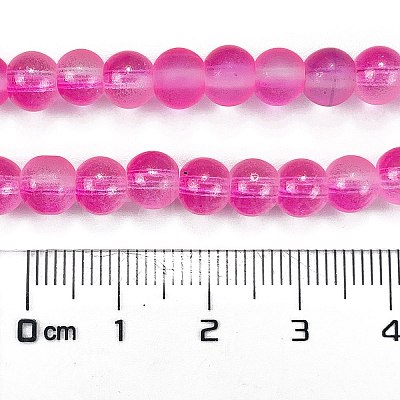 Frosted Transparent Glass Bead Strands GLAA-P065-6mm-11-1