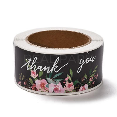 Flower Pattern Paper Gift Tag Stickers DIY-C011-01A-1