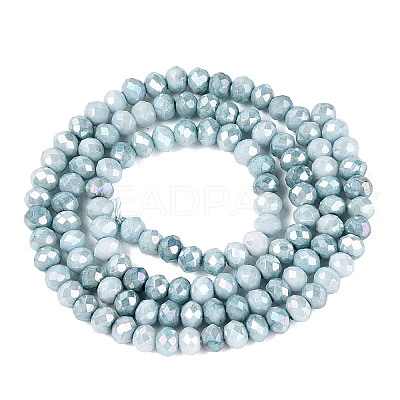 Anti-Tarnish Electroplate Rondelle Glass Beads Strands EGLA-T021-3mm-17-03-1