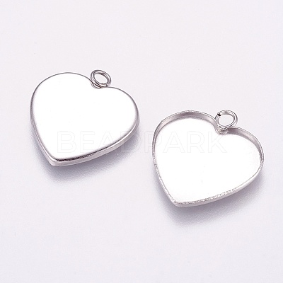 Tarnish Resistant 304 Stainless Steel Pendant Cabochon Settings STAS-E144-076A-1