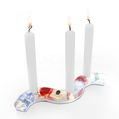 DIY Wavy Line M Shape Candlestick Silicone Molds DIY-E040-03-1