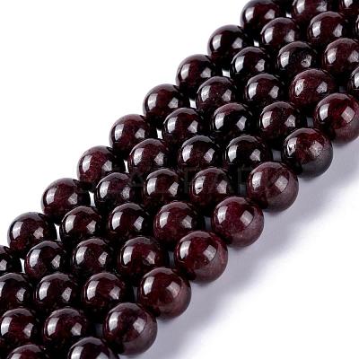 Round Natural Garnet Beads Strands X-G-D751-10mm-1