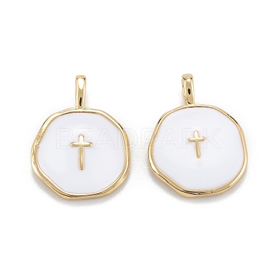 Brass Enamel Pendants KK-A155-09G-1