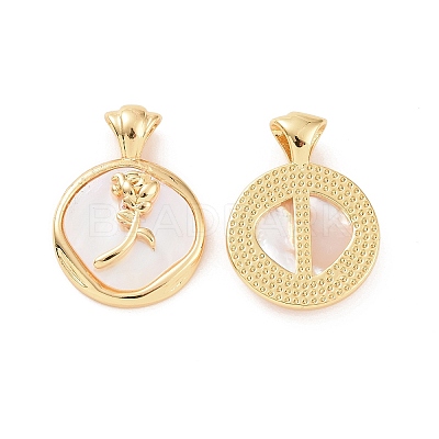 Brass Shell Pendants KK-E068-VC132-1