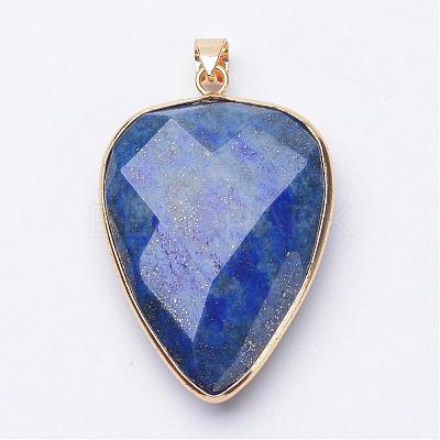 Faceted Natural Lapis Lazuli Pendants G-F340-02A-1
