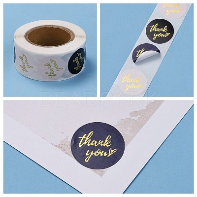 1 Inch Thank You Theme Self-Adhesive Paper Stickers DIY-K027-B03-1