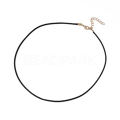 Waxed Cord Necklace Making with Iron Findings X-NJEW-R229-1.5mm-G-1
