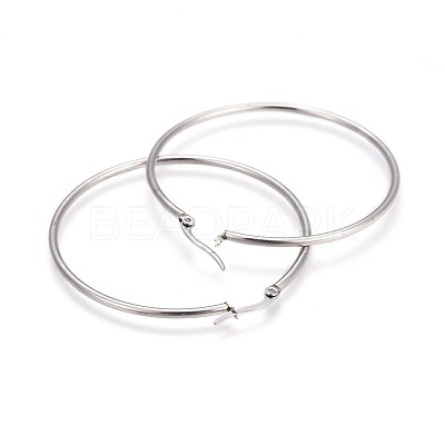 Tarnish Resistant 304 Stainless Steel Big Hoop Earrings EJEW-P173-13P-07-1