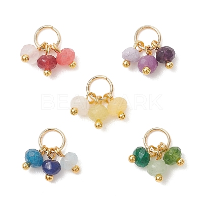 5Pcs 5 Colors Dyed Natural Malaysia Jade Tassel Pendants GG-CJ5C7C-G-1