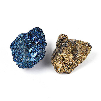 10Pcs Electroplated Natural Coal Quartz Geode Cornucopia Mineral Specimen G-N347-15-1
