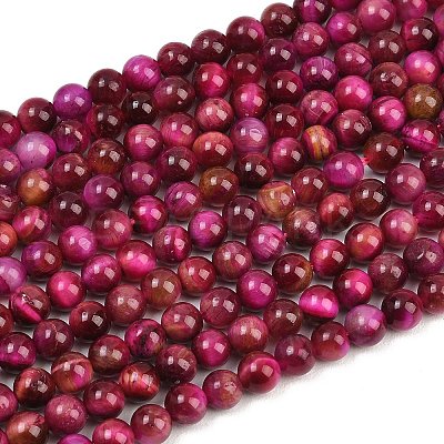 Grade AB Natural Tiger Eye Beads Strands G-B133-A02-6MM-05-1