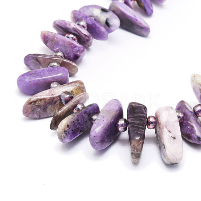 Natural Charoite Beads Strands G-E569-O03-1