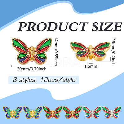 36Pcs 3 Colors Alloy Enamel Beads FIND-CA0009-29-1