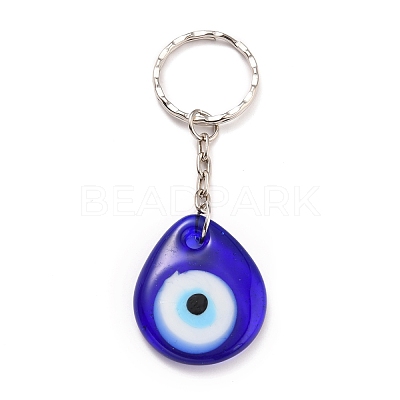 Teardrop Evil Eye Lampwork Keychain KEYC-JKC00228-02-1