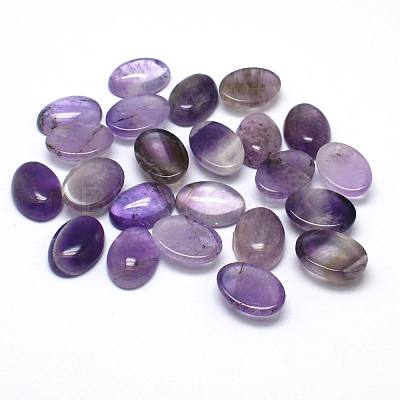 Natural Amethyst Gemstone Oval Cabochons X-G-J329-13-6x8mm-1