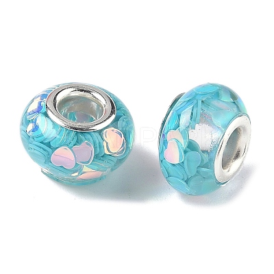 Transparent Resin Rondelle European Beads LS-RESI-S023-09-1
