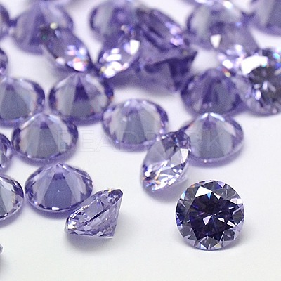 Lilac Faceted Diamond Grade A Cubic Zirconia Pointed Cabochons X-ZIRC-M002-6mm-004-1