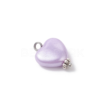 Opaque Acrylic Heart Pendants PALLOY-JF04283-01-1