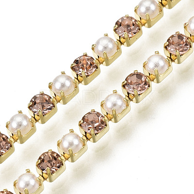 Brass Rhinestone Strass Chains CHC-N017-001A-A18-1