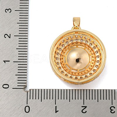Brass Micro Pave Clear Cubic Zirconia Pendants KK-N254-118G-02-1