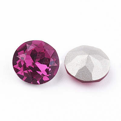 Pointed Back & Back Plated K9 Glass Rhinestone Cabochons RGLA-J012-8mm-502-1