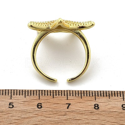 Starfish Brass Cuff Rings for Women LS-RJEW-C123-02G-1