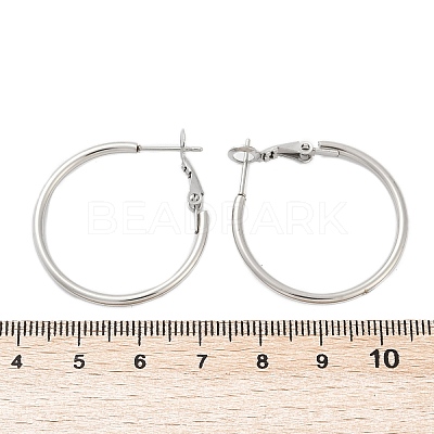 Tarnish Resistant 201 Stainless Steel Hoop Earrings EJEW-F188-24P-A-1