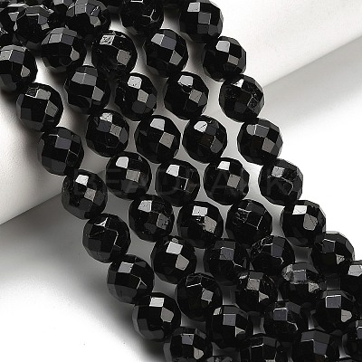 Natural Black Tourmaline Beads Strands G-H329-E02-8mm-1