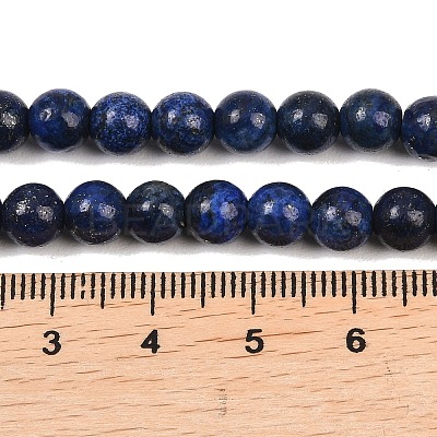 Dyed Natural Lapis Lazuli Round Beads Strands G-M169-6mm-05-1