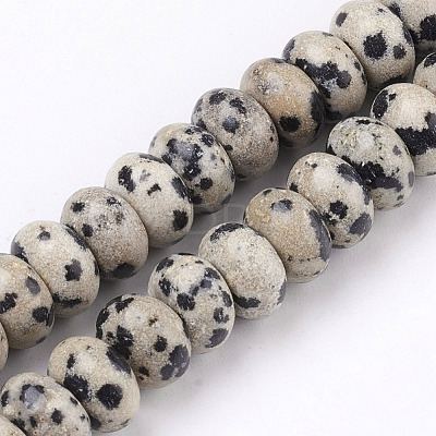 Natural Dalmatian Jasper Beads Strands G-O162-02-5x8mm-1