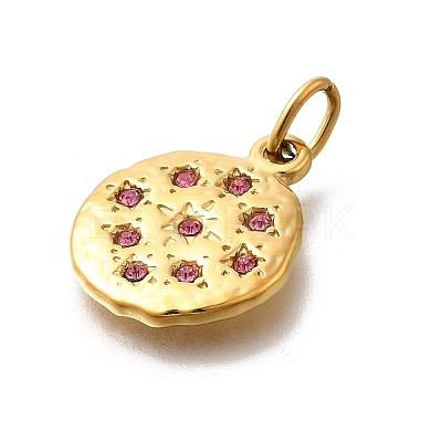 304 Stainless Steel Rhinestone Pendants STAS-R159-54G-04-1