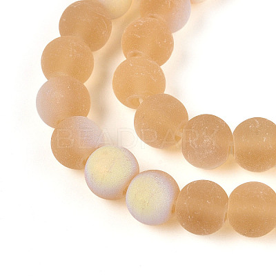 Frosted Transparent Glass Beads Strands LS-GLAA-T032-T8mm-MBB08-1
