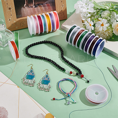 20 Rolls 20 Colors Round Polyester Cord OCOR-PH0004-83B-1