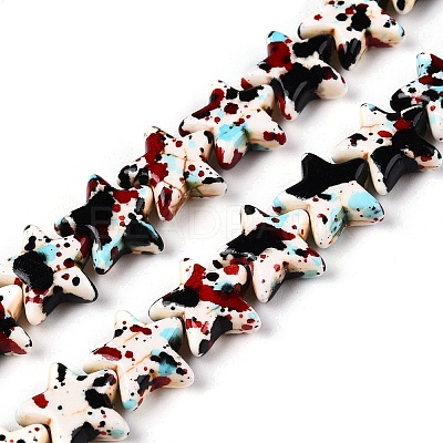 Spray Painted Synthetic Turquoise Beads Strands UNKW-T001-11G-1