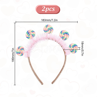 Cloth with Lollipop Hair Bands for Women Girl OHAR-WH0029-13B-1
