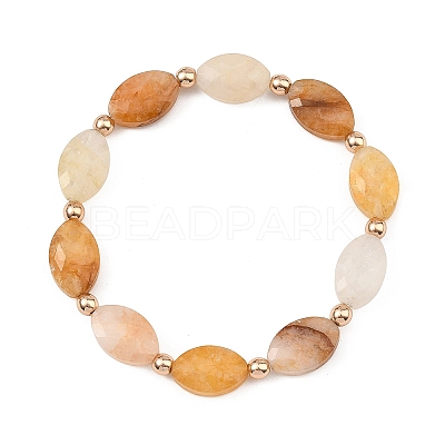 Horse Eye Natural Larvikite/Hematoid Quartz/Green Aventurine & Electroplate Non-magnetic Synthetic Hematite Beads Stretch Bracelets for Women BJEW-JB14076-1