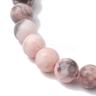 8mm Round Natural Zebra Jasper Beaded Stretch Bracelets BJEW-JB10434-1