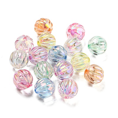 UV Plating Transparent Acrylic Beads MACR-D024-08-1