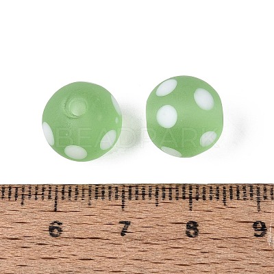 Frosted Handmade Lampwork Beads LAMP-Q039-10H-1