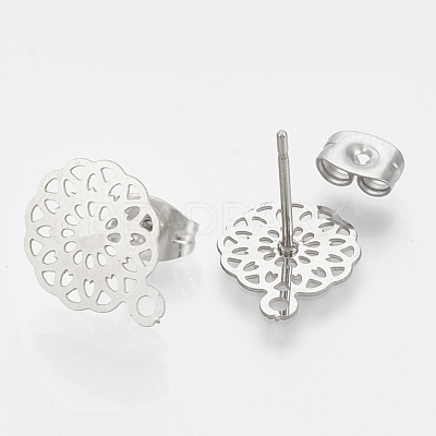Non-Tarnish 304 Stainless Steel Stud Earring Findings X-STAS-S079-36B-1