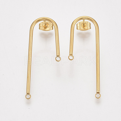 Left and Right 304 Stainless Steel Stud Earring Findings X-STAS-S079-143B-1